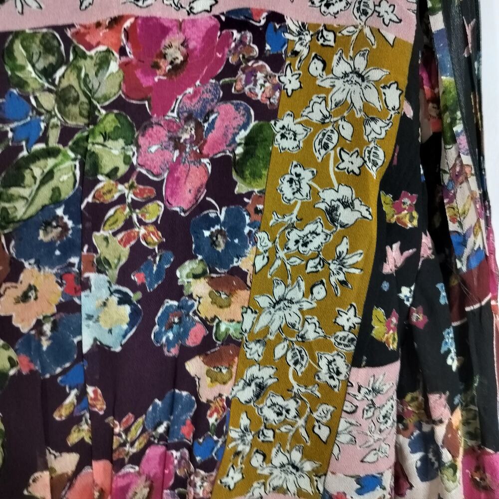 4644) Johnny Was Cruces Patchwork A Line Floral Midi Dress XS - Picture 6 of 11